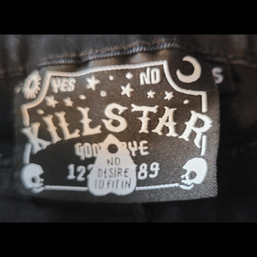 Killstar Black Distressed Mesh Skinny Jeans, Small - Picture 3 of 9